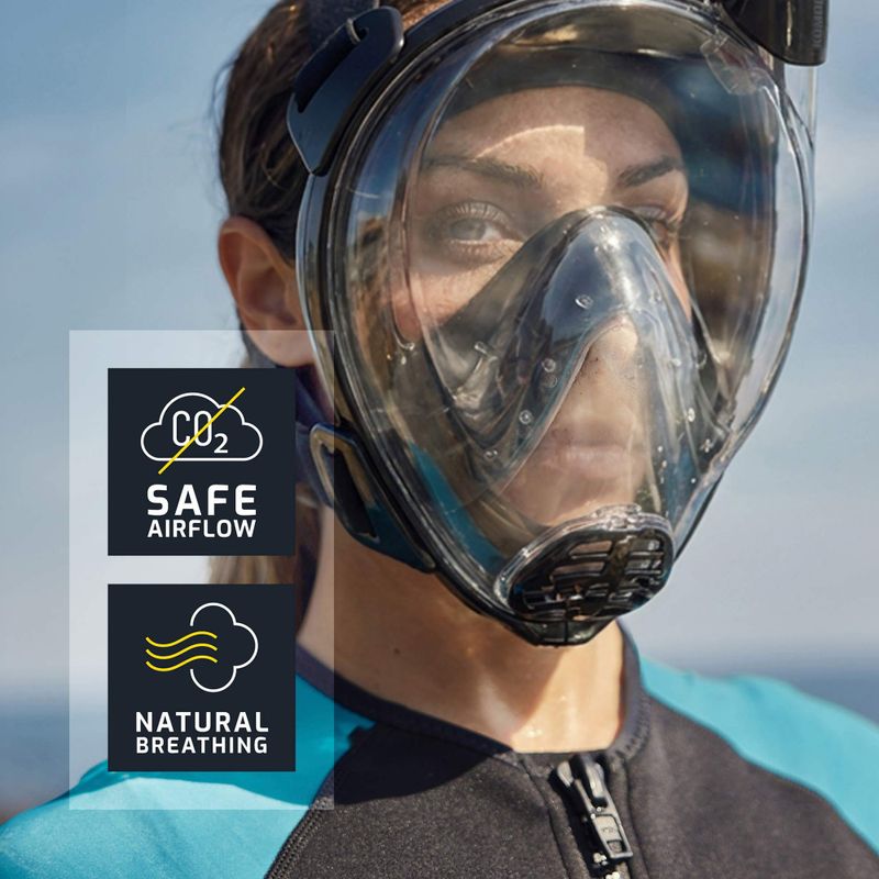 Masca facială completă pentru snorkeling Cressi Komodo Full Face black/yellow 10