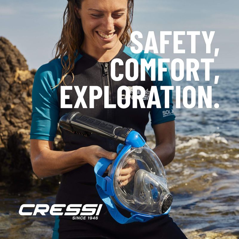 Masca facială completă pentru snorkeling Cressi Komodo Full Face blue/black 14