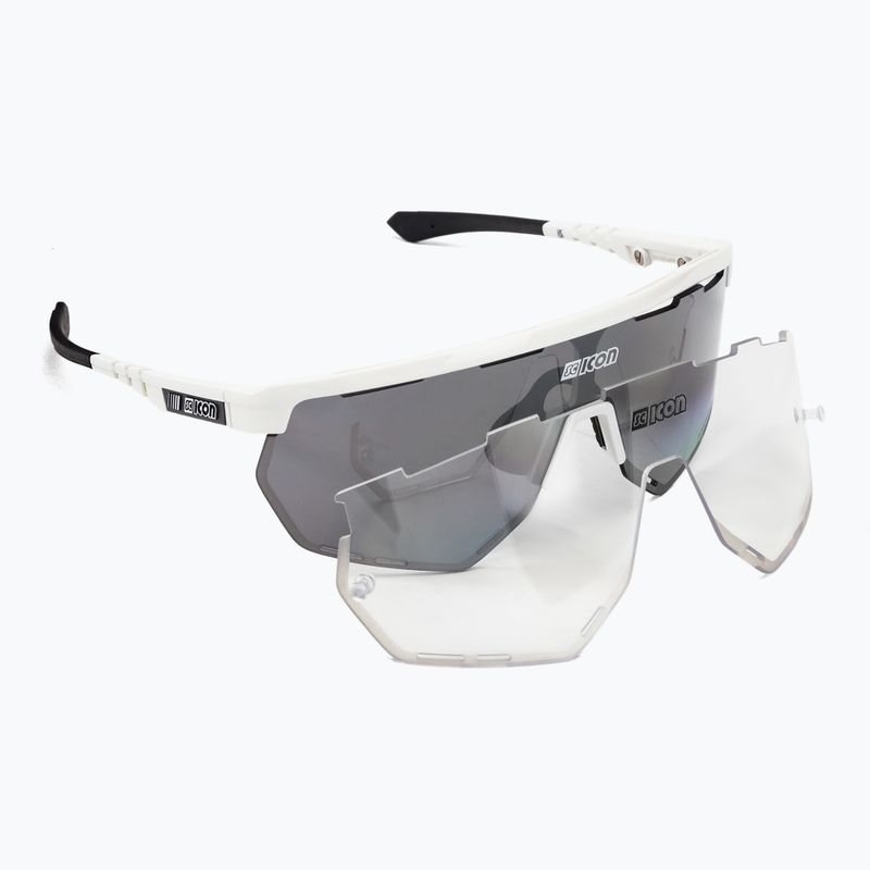 Ochelari de ciclism SCICON Aerowing alb lucios/scnpp multimirror argintiu EY26080802