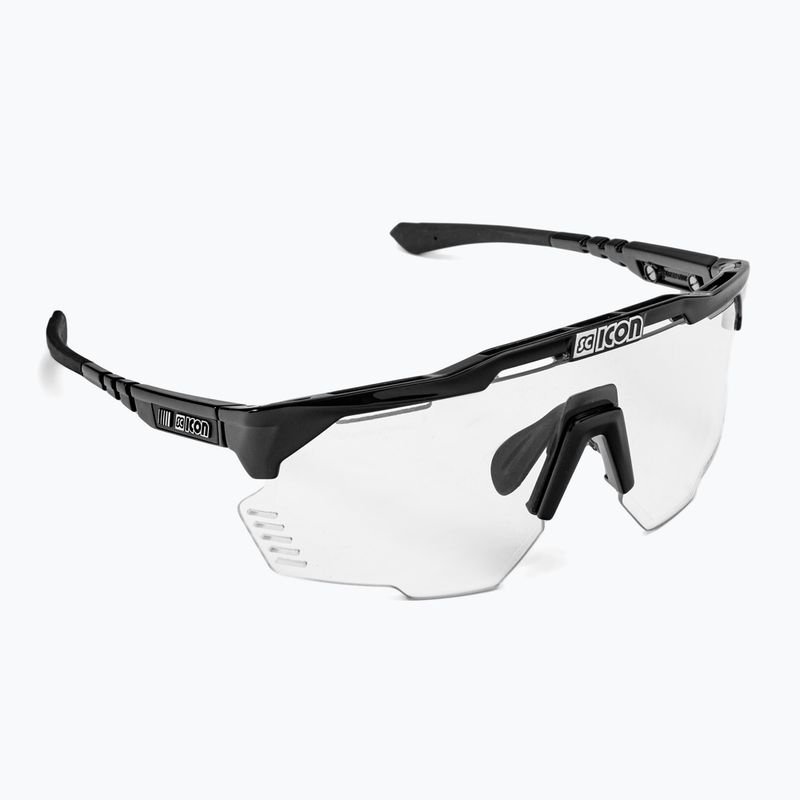 Ochelari de ciclism SCICON Aeroshade Kunken negru lucios/scnpp fotocromic argintiu EY31010200