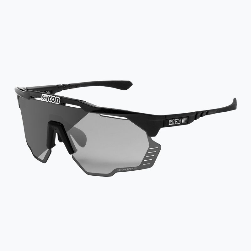Ochelari de ciclism SCICON Aeroshade Kunken negru lucios/scnpp fotocromic argintiu EY31010200 2