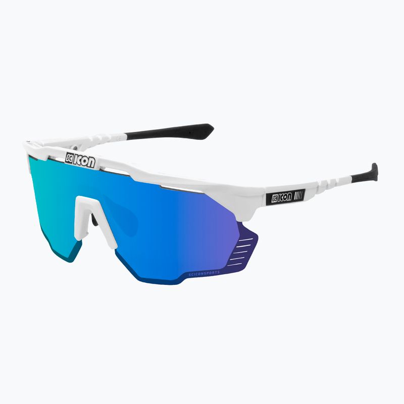 Ochelari de ciclism SCICON Aeroshade Kunken alb lucios/scnpp multimirror albastru EY31030800 2