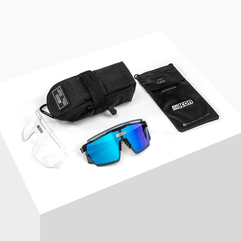 Ochelari de ciclism SCICON Aerowatt negru lucios/scnpp multimirror albastru EY37030200 6
