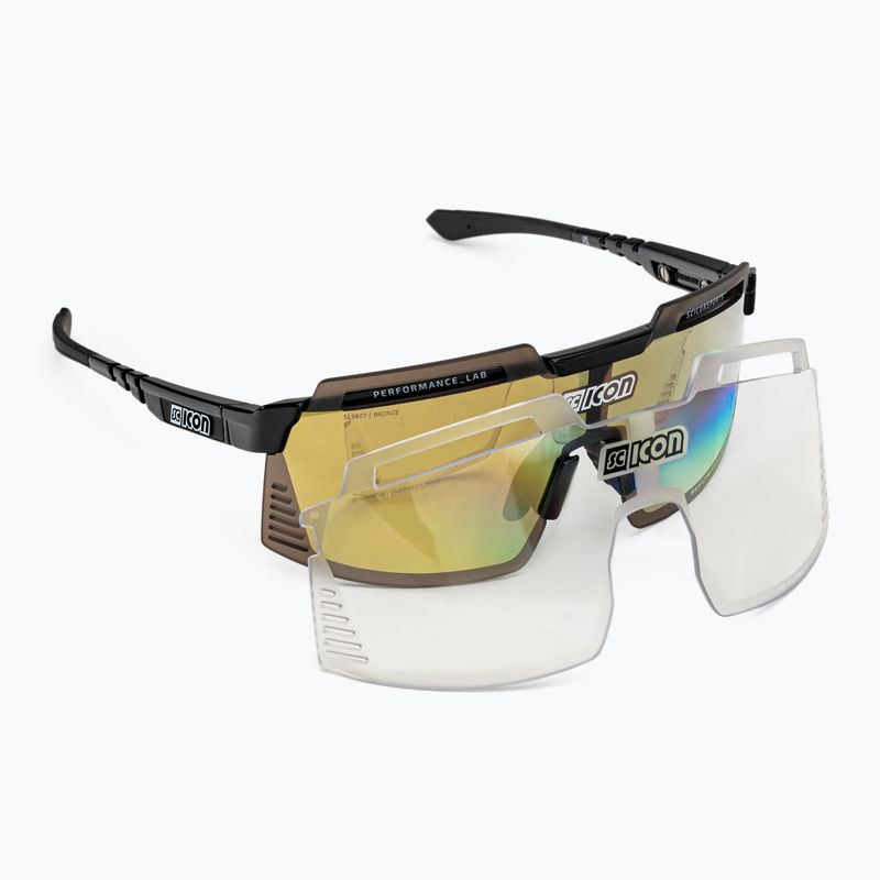 Ochelari de ciclism SCICON Aerowatt Foza negru lucios/scnpp multimirror bronz EY38070200