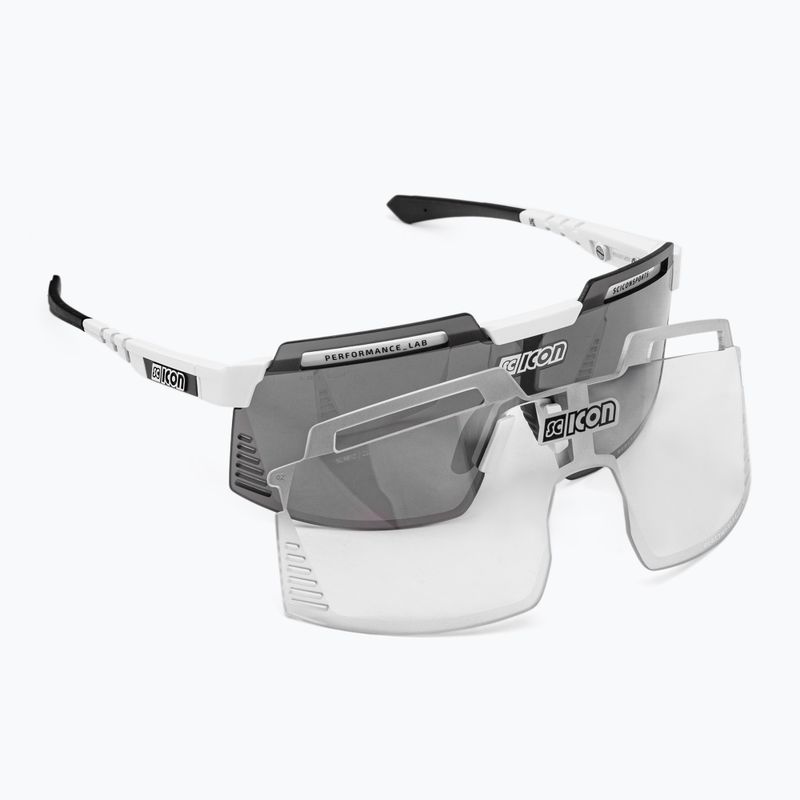 Ochelari de ciclism SCICON Aerowatt Foza alb lucios/scnpp multimirror argintiu EY38080800