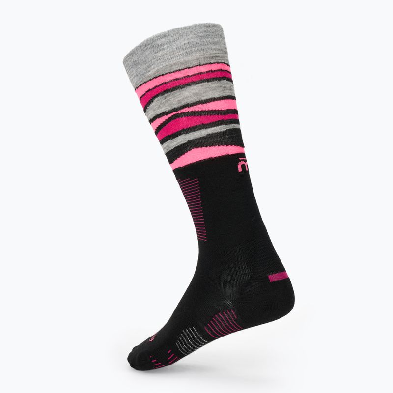 Șosete de schi pentru femei Mico Light Weight Superthermo Natural Merino Ski nero/fucsia fluo 2