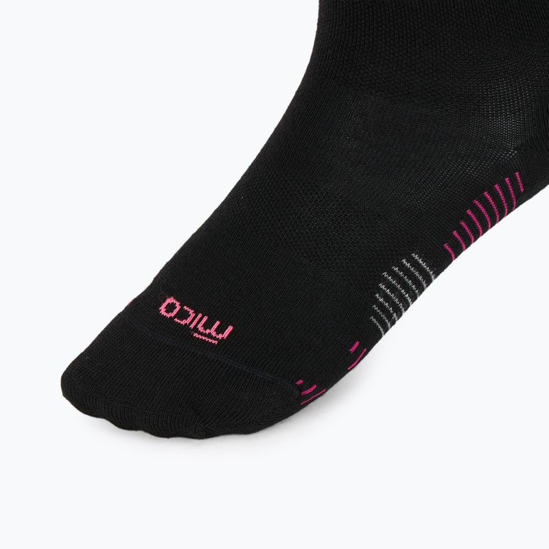 Șosete de schi pentru femei Mico Light Weight Superthermo Natural Merino Ski nero/fucsia fluo 3