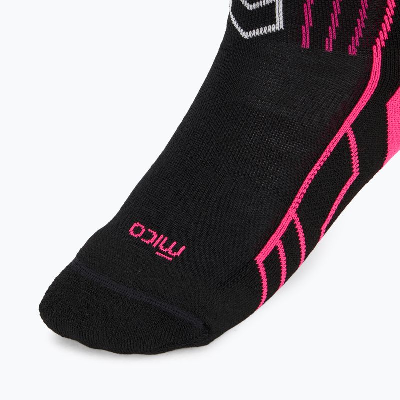 Șosete de schi pentru femei Mico Medium Weight Warm Control Ski nero/fucsia fluo 3