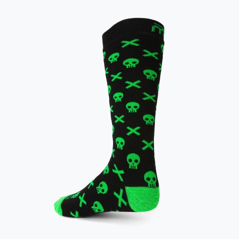 Șosete pentru copii Mico Medium Weight Warm Control Ski negru-verde CA02699 2