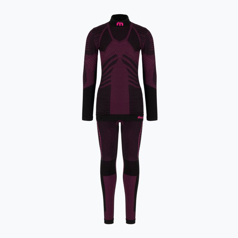 Lenjerie termoactivă pentru copii Mico Extra Dry Kit negru-roză BX02826