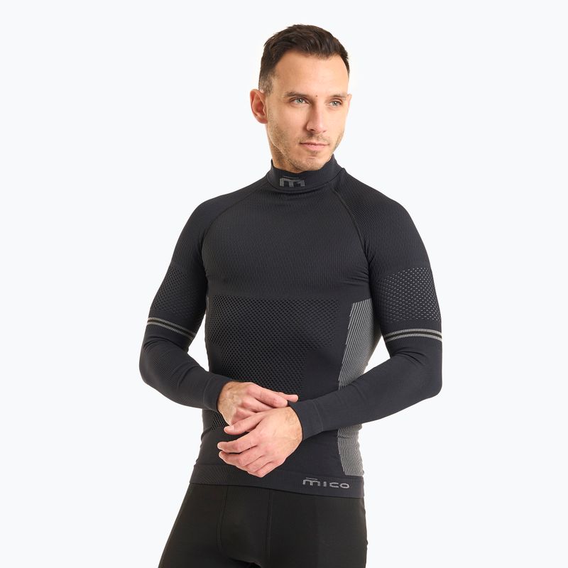 Bluză termică pentru bărbați Mico M1 Mock Neck nero