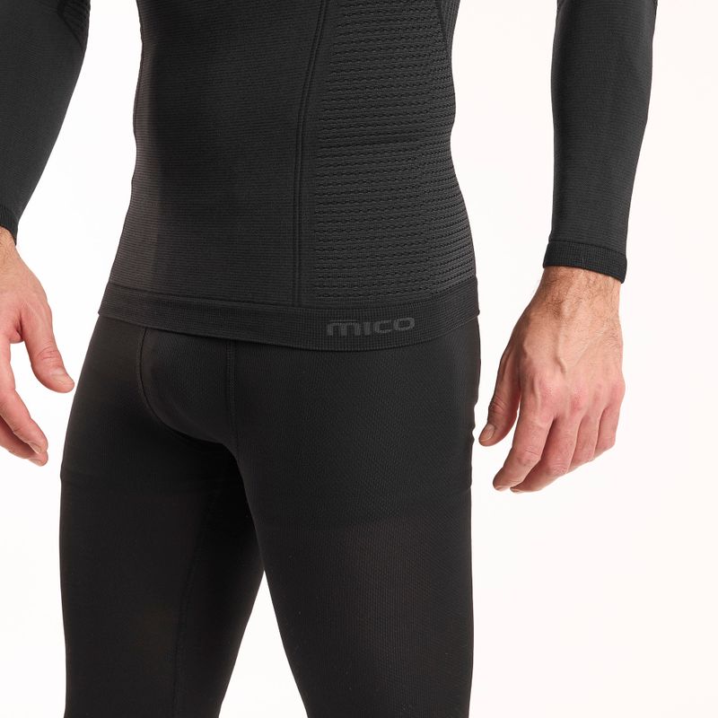Bluză termică pentru bărbați Mico Odor Zero Round Neck nero 4