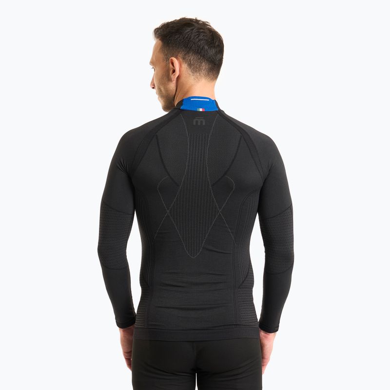 Bluză termică pentru bărbați Mico Odor Zero Mock Neck nero 2