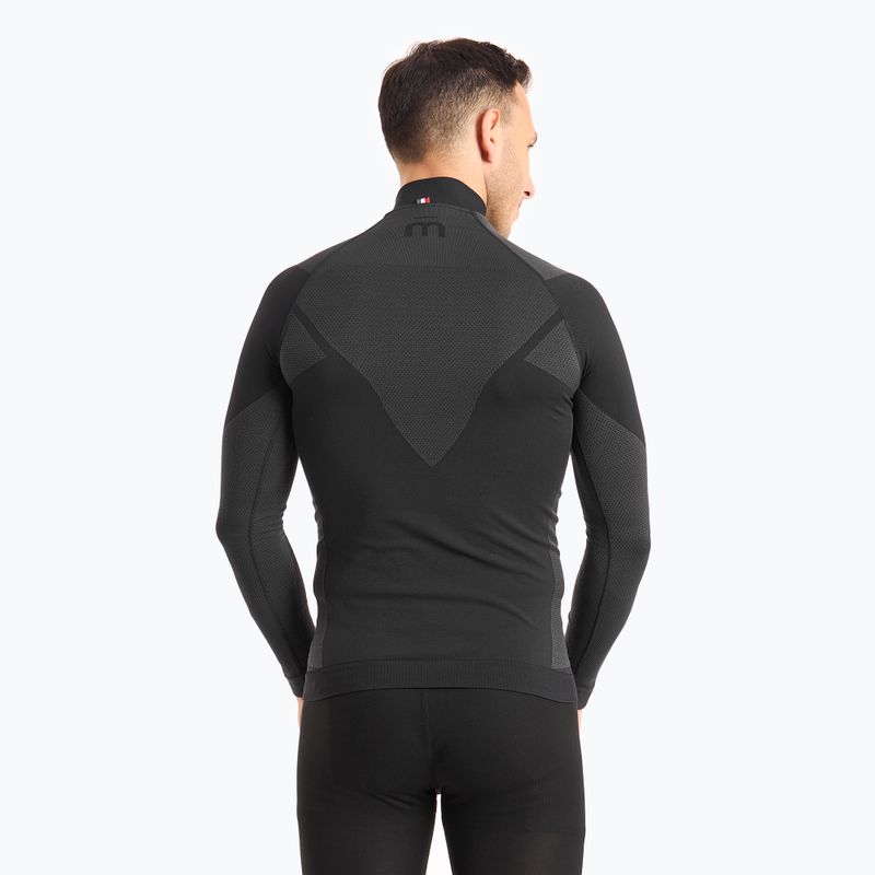 Bărbați Mico Warm Control Zip Neck tricou termic negru IN01852 2