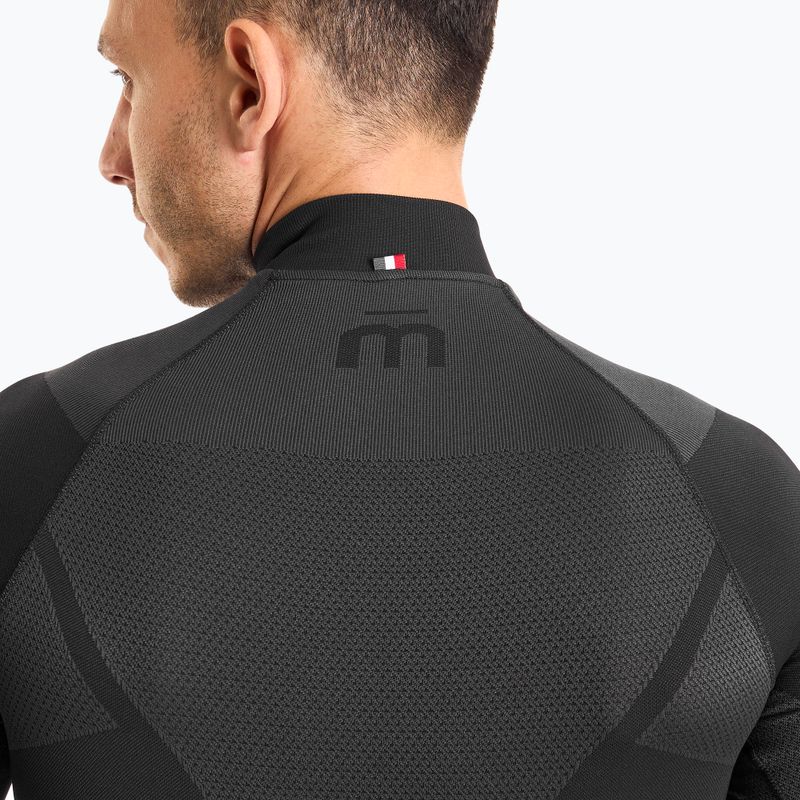 Bărbați Mico Warm Control Zip Neck tricou termic negru IN01852
