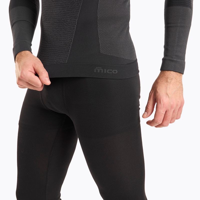 Bărbați Mico Warm Control Zip Neck tricou termic negru IN01852