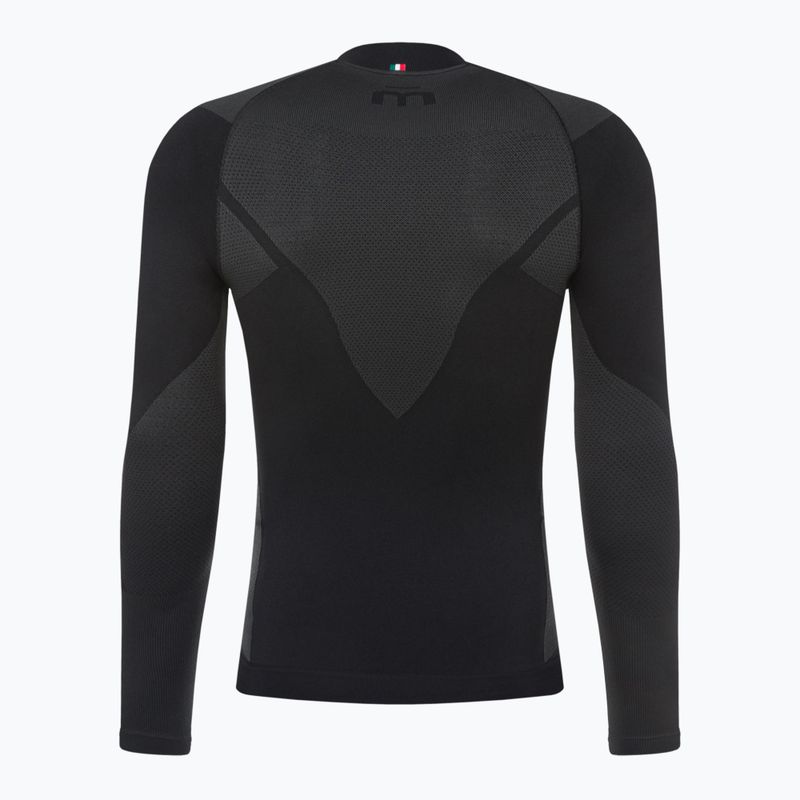 Bărbați Mico Warm Control Zip Neck tricou termic negru IN01852