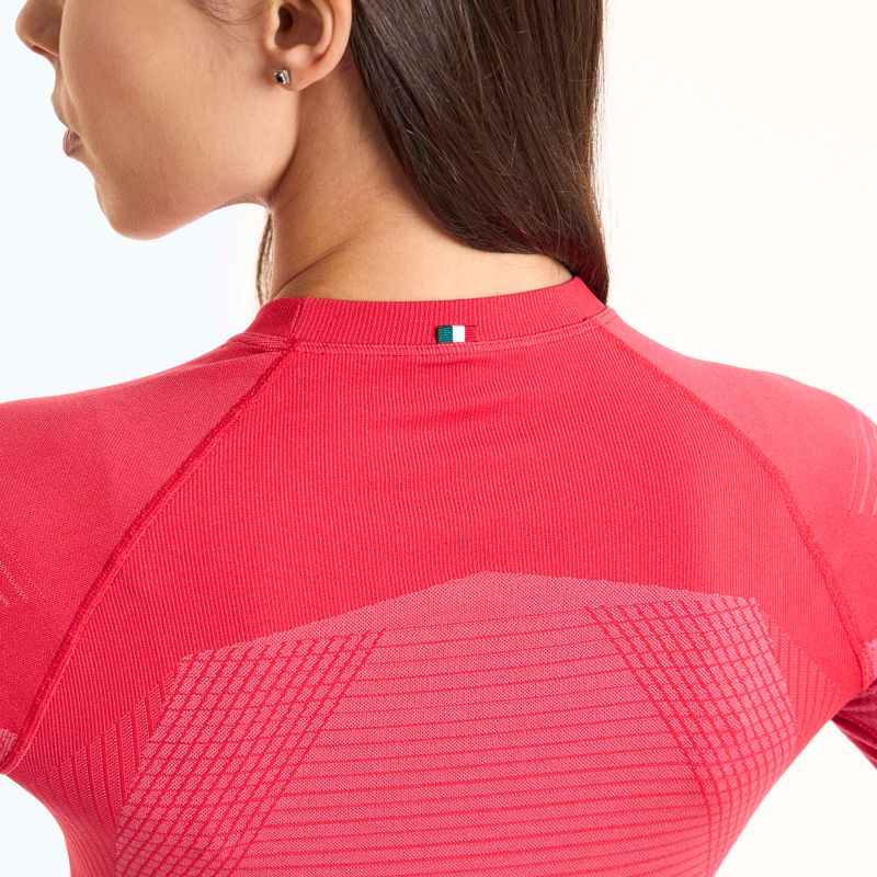 Bluză termică damă Mico Warm Control Round Neck fragola 4