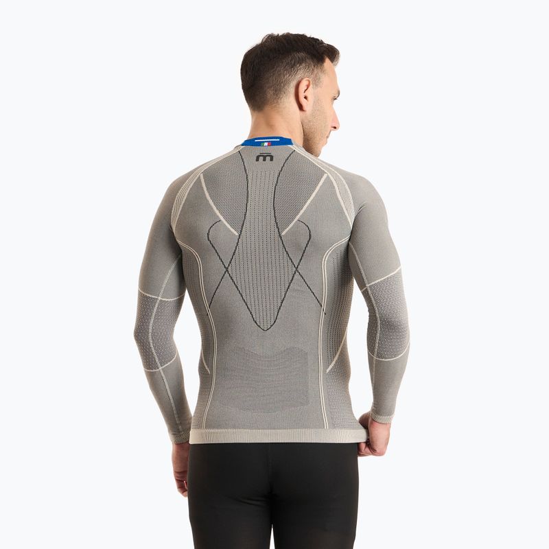 Bluză termică pentru bărbați Mico Odor Zero Round Neck grigio 2