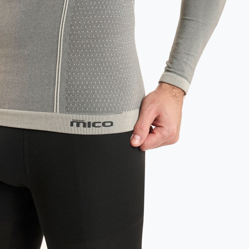 Bluză termică pentru bărbați Mico Odor Zero Round Neck grigio 4