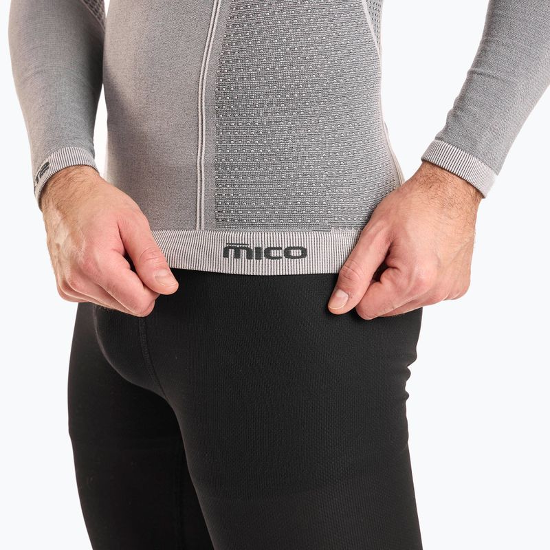 Bluză termică pentru bărbați Mico Odor Zero Mock Neck grigio 4