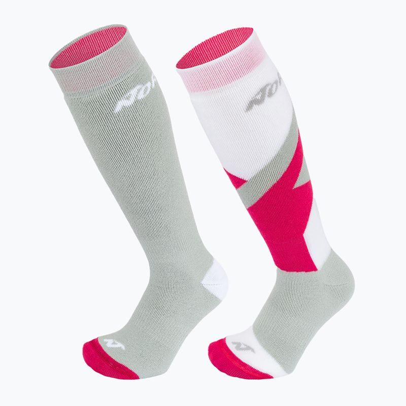 Șosete de schi pentru copii Nordica Multisports Winter Jr 2 pary lt grey/coral/white 6