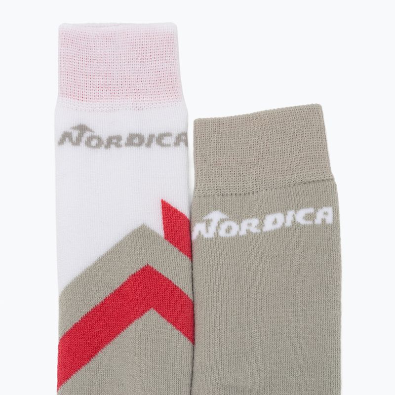 Șosete de schi pentru copii Nordica Multisports Winter Jr 2 pary lt grey/coral/white 5