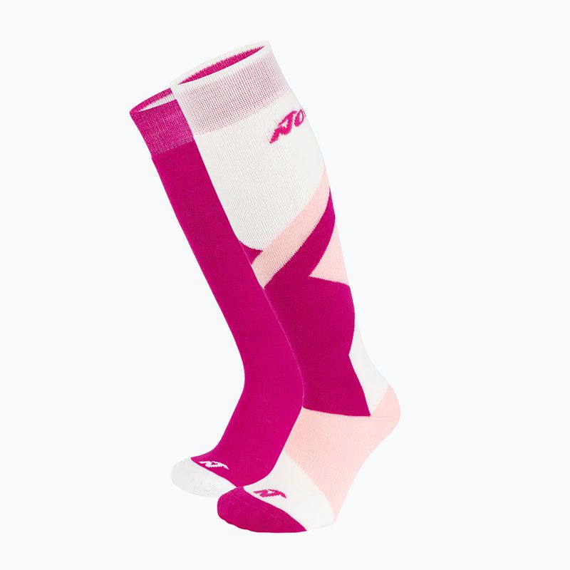 Șosete de schi pentru copii Nordica Multisports Winter 2 pary fuxia/ rose/ white 7