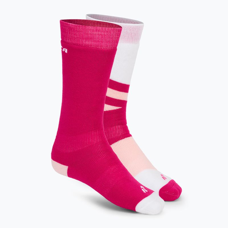 Șosete de schi pentru copii Nordica Multisports Winter 2 pary fuxia/ rose/ white