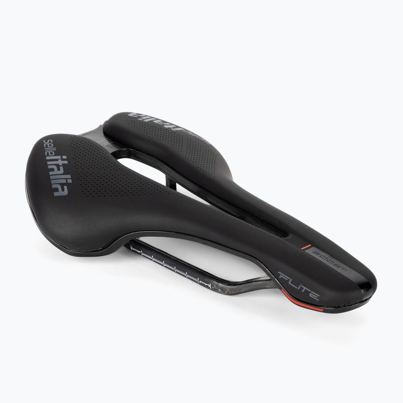 Șa de bicicletă Selle Italia Flite Boost Kit Carbonio Superflow Carbon Rail+10Mm Fibra-Tek neagră SIT-017A920ICA011
