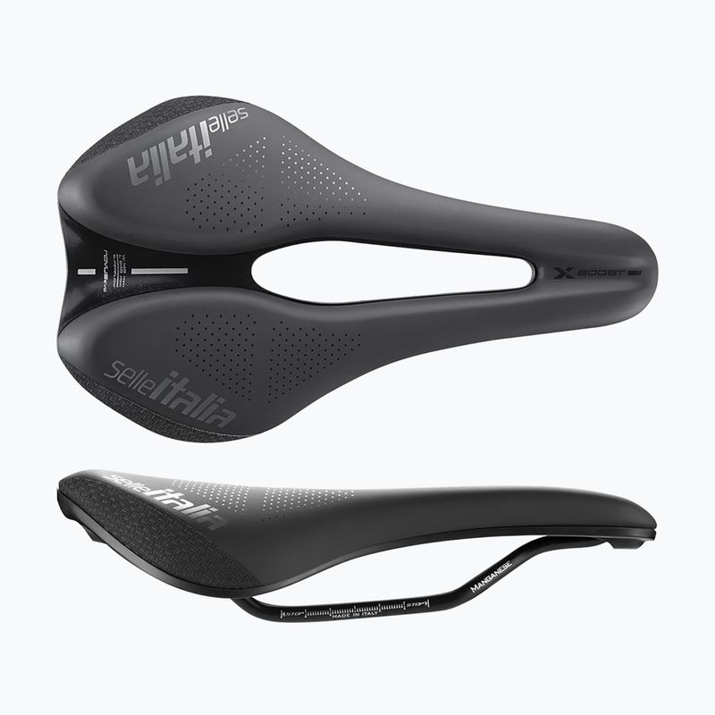 Șa de bicicletă  Selle Italia Novus Boost Evo X-Cross TM Superflow, Manganese Rail, Soft-Tek black