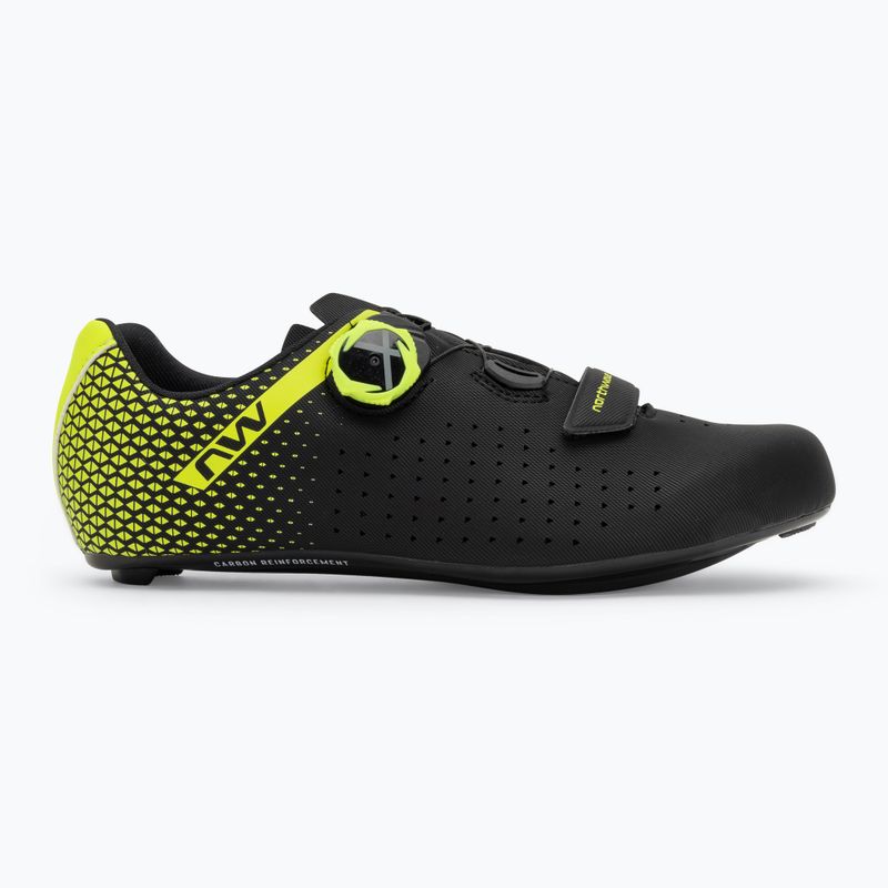 Încălțăminte de șosea pentru bărbați Northwave Core Plus 2 black/yellow fluo 2