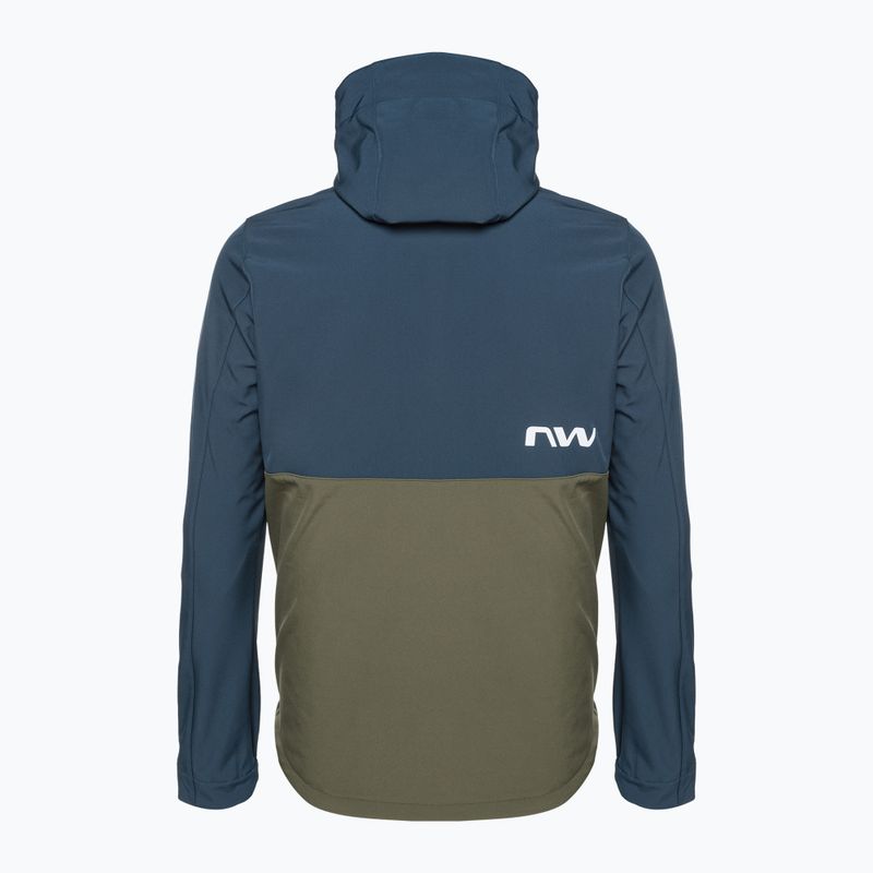 Jachetă de ciclism Northwave Easy Out Softshell albastru închis / verde pădure pentru bărbați 2