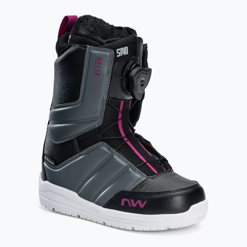 Încălțăminte de snowboard pentru femei Northwave Helix Spin negru-gri 70221401