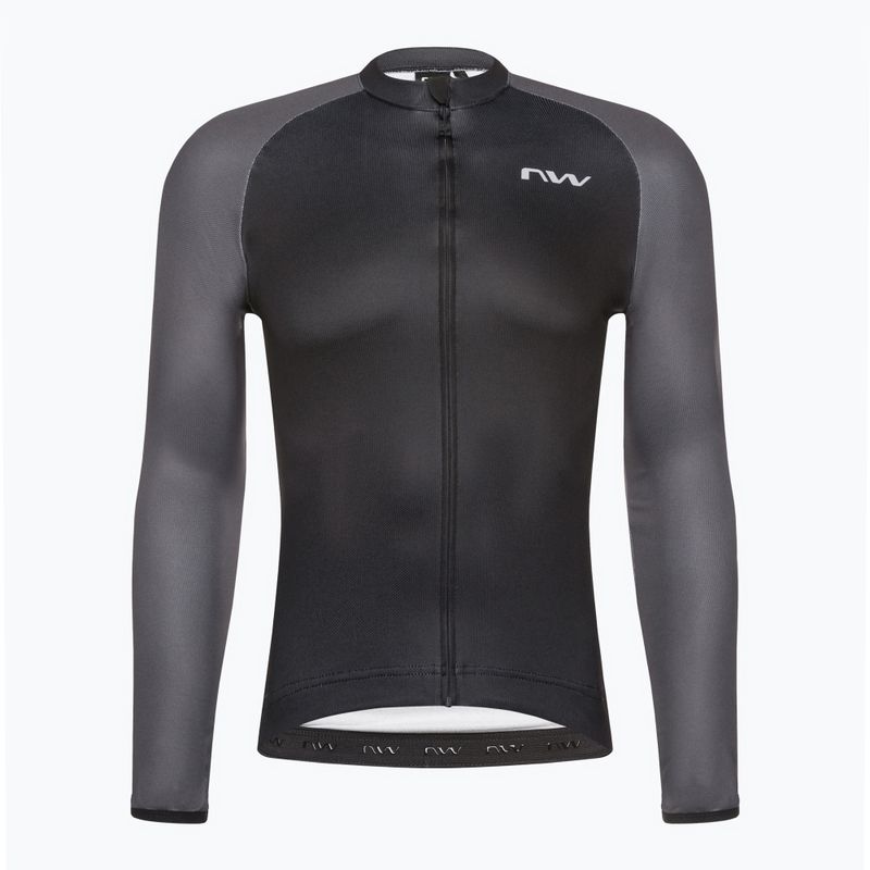 Tricou de ciclism Northwave Blade 4 LS pentru bărbați negru / gri închis