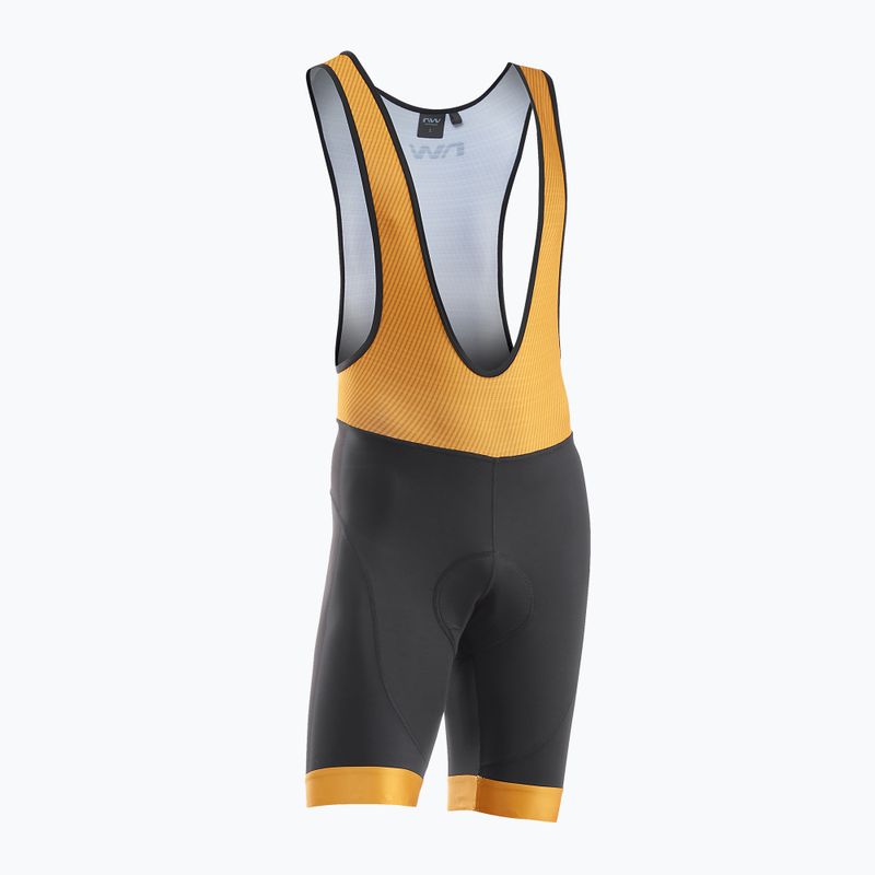 Pantaloni scurți de ciclism pentru bărbați Northwave Force Evo Bibshort black/ochre