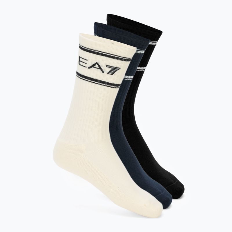 Șosete EA7 Emporio Armani Train Socks Sponge 3 pairs black / vanilla ice / armani blu