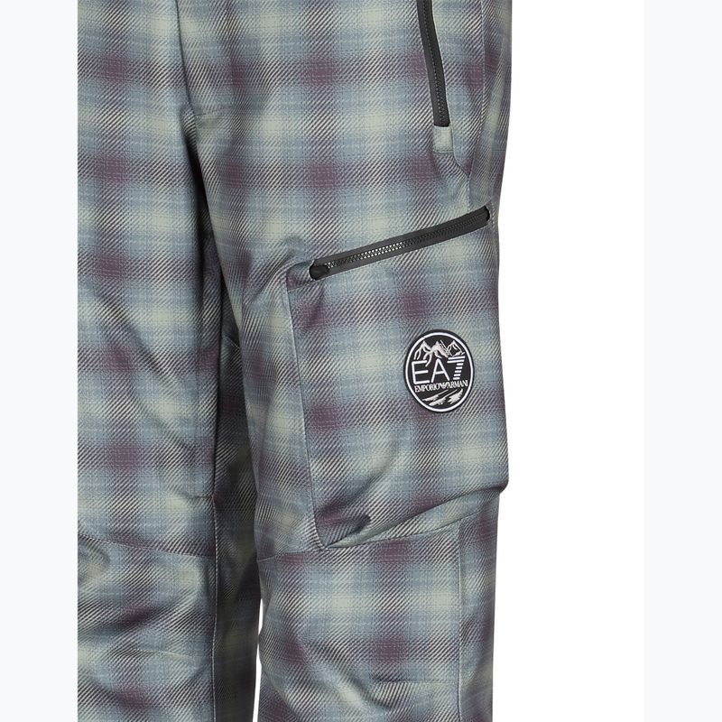 Pantaloni de schi pentru bărbați EA7 Emporio Armani Ski St. Moritz Fashion fancy green check 3