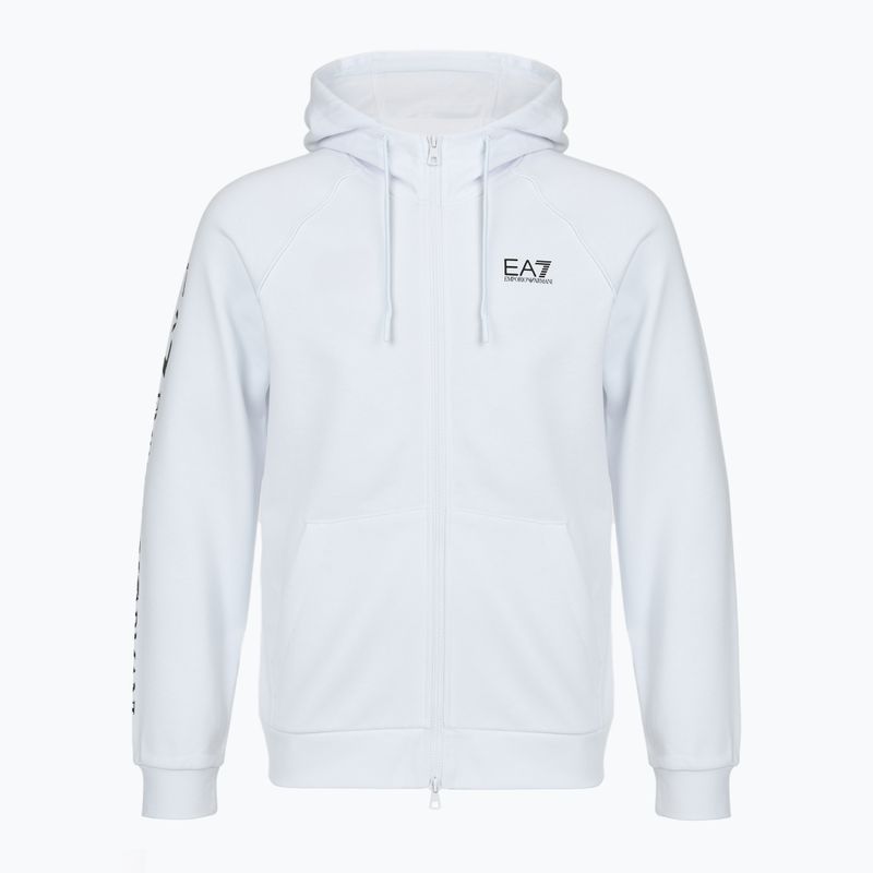 Bluză pentru bărbați Emporio Armani EA7 Train Logo Series Extended Logo Hoodie Fz white / black