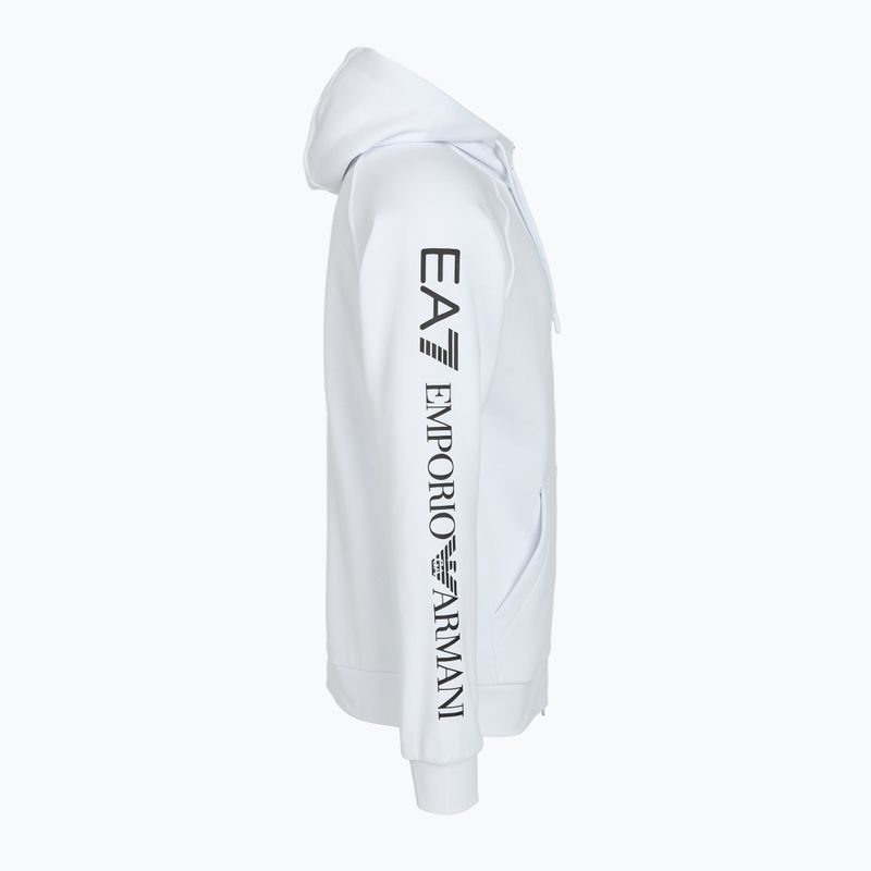 Bluză pentru bărbați Emporio Armani EA7 Train Logo Series Extended Logo Hoodie Fz white / black 3