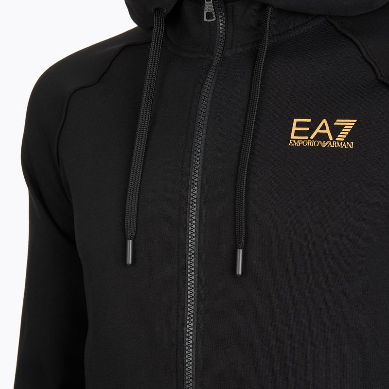 Bluză pentru bărbați Emporio Armani EA7 Train Logo Series Extended Logo Hoodie Fz black / gold 3