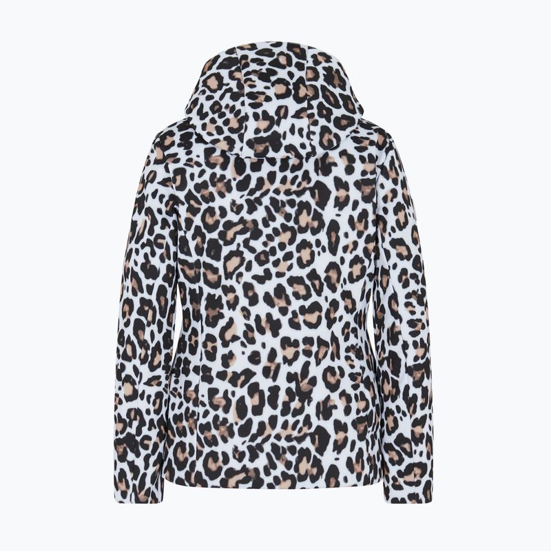 Geacă de schi pentru femei EA7 Emporio Armani Ski Kitzbuhel Softshell fancy white animalier 2