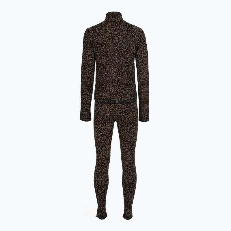 Set de lenjerie termoactivă pentru femei EA7 Emporio Armani Ski Jacquard Knitted fancy brown animal print 2