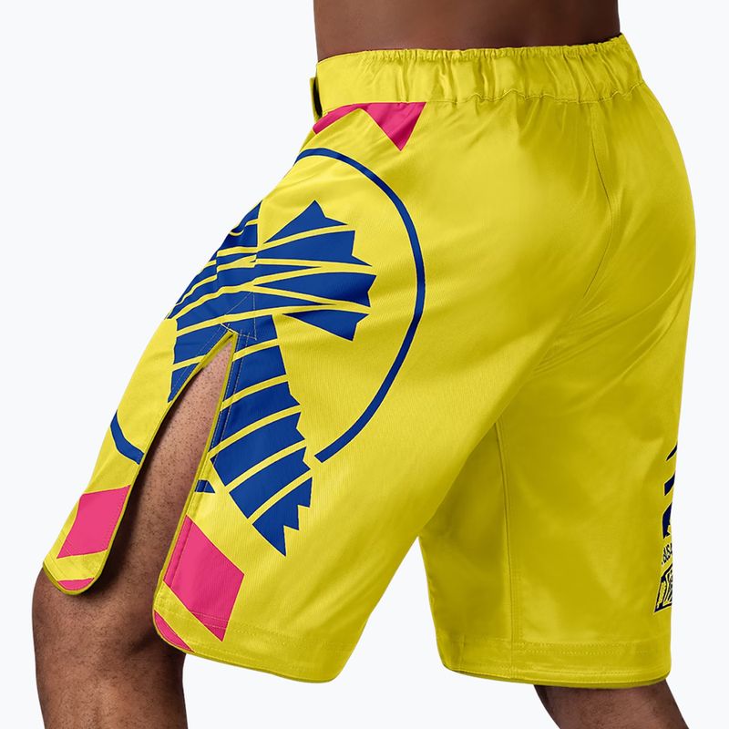 Pantaloni scurți de antrenament Hayabusa Icon Fight yellow/blue 3