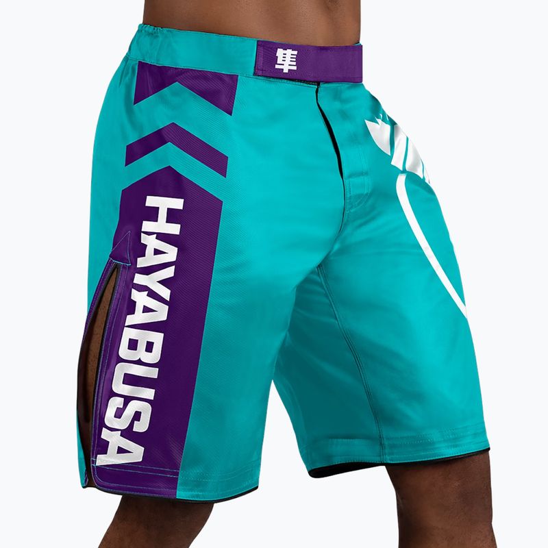 Pantaloni scurți de antrenament Hayabusa Icon Fight teal/white 2