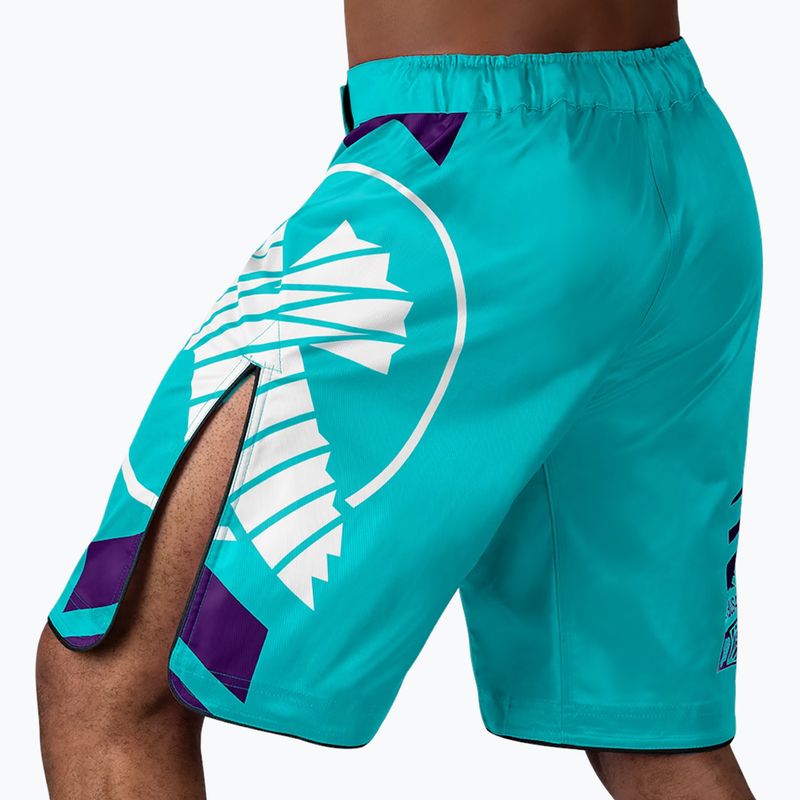 Pantaloni scurți de antrenament Hayabusa Icon Fight teal/white 3