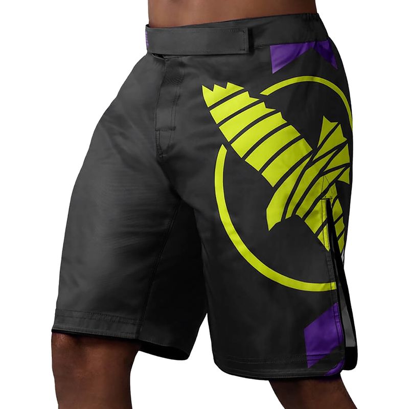 Hayabusa Icon Fight MMA pantaloni scurți negru și galben ICFS-BK-L