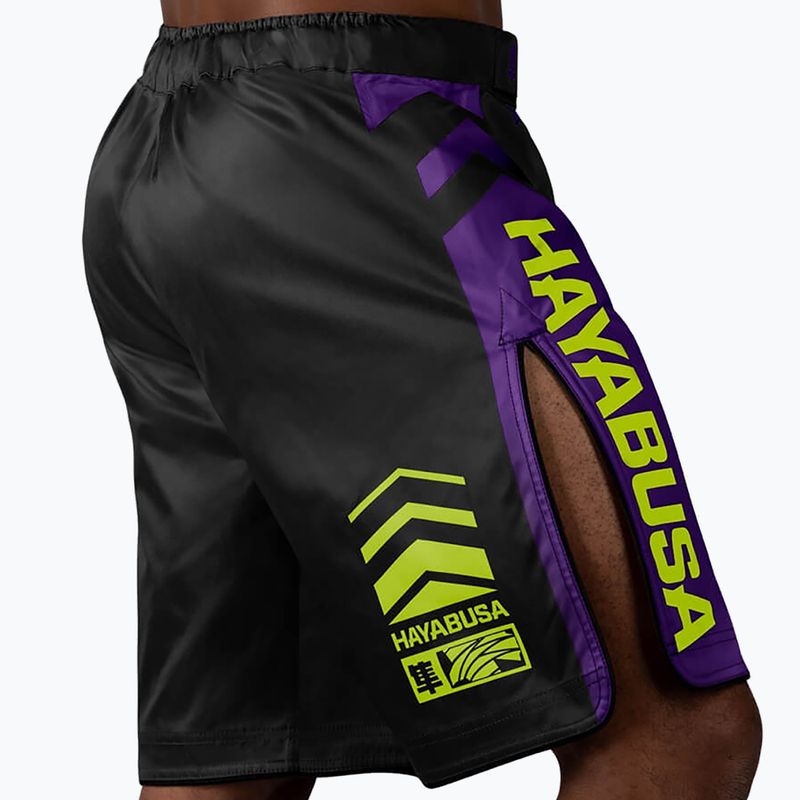 Hayabusa Icon Fight MMA pantaloni scurți negru și galben ICFS-BK-L 3