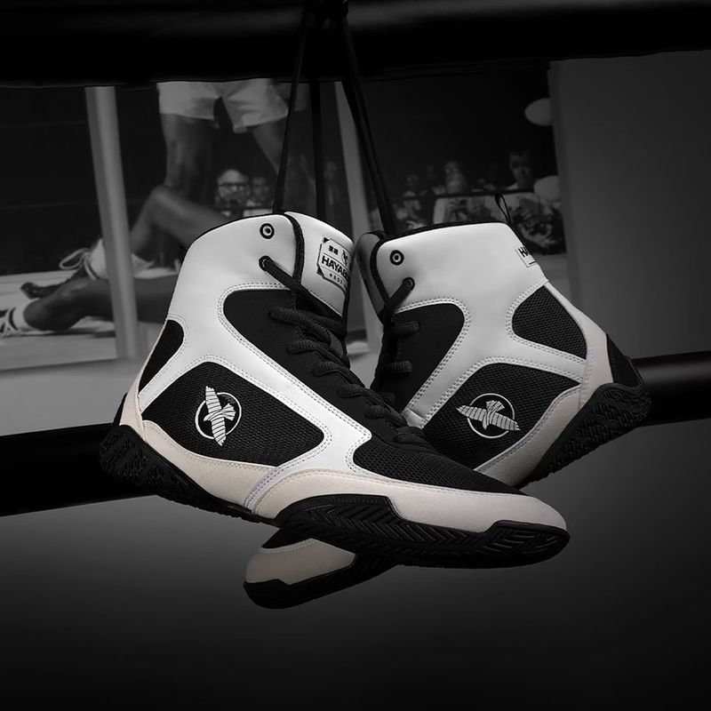 Încălțăminte de box pentru bărbați Hayabusa Pro Boxing black white 5