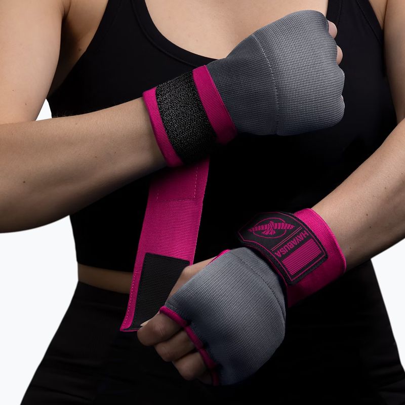 Mănuși interne Hayabusa Quick Gel Hand Wraps grey/pink 6